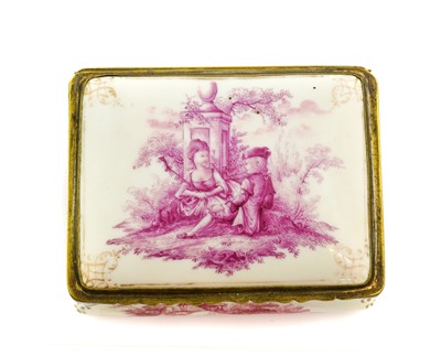 Lot 72 - A Gilt Metal Mounted Enamel Snuff Box and...