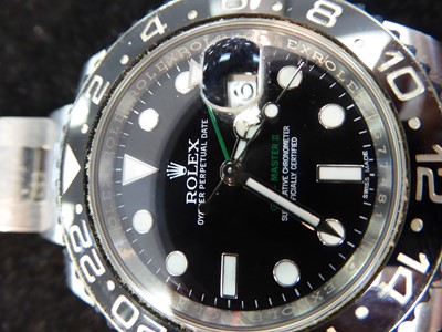 Lot 2186 - Rolex: A Stainless Steel Automatic Calendar Centre Seconds Dual Time Zone Wristwatch