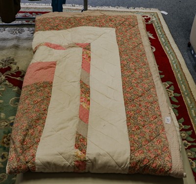 Lot 1275 - Mid 20th century large quilt and two later...