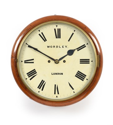 Lot 215 - A Mahogany Striking Wall Clock, signed Wordley,...