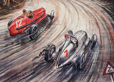 Lot 178 - Phil May (b.1925) "German Grand Prix, 1935...