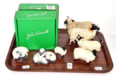 Lot 183 - Four Beswick sheep and two Royal Copenhagen lambs (6)