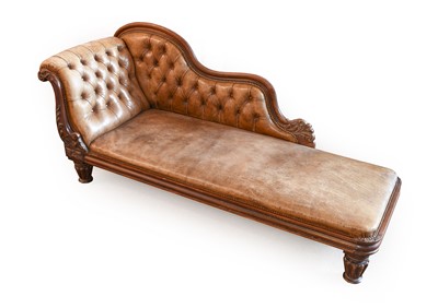 Lot 912 - A William IV Carved Mahogany Chaise Longue,...