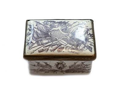 Lot 436 - An 18th century Birmingham enamel snuff box,...