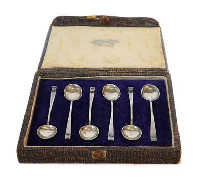 Lot 16 - A cased George V silver cruet set, Birmingham,...