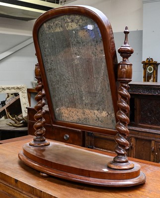 Lot 1228 - A Victorian mahogany dressing table mirror