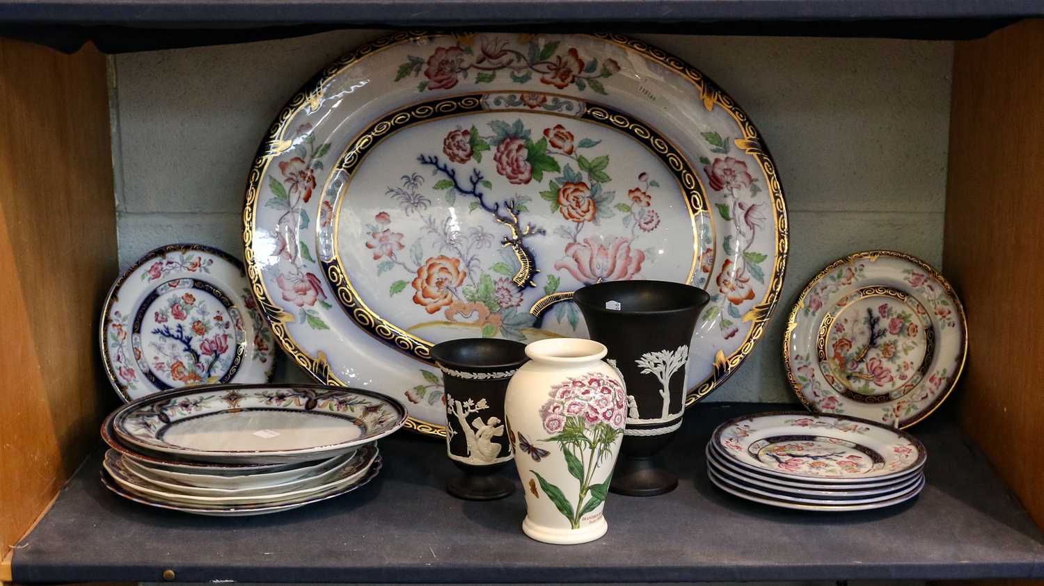 Lot 100 - A large Victorian ironstone china meat plate,...