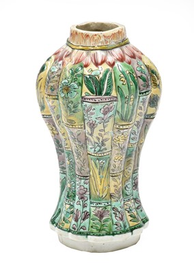 Lot 160 - A Chinese Porcelain Vase, Kangxi, of fluted...