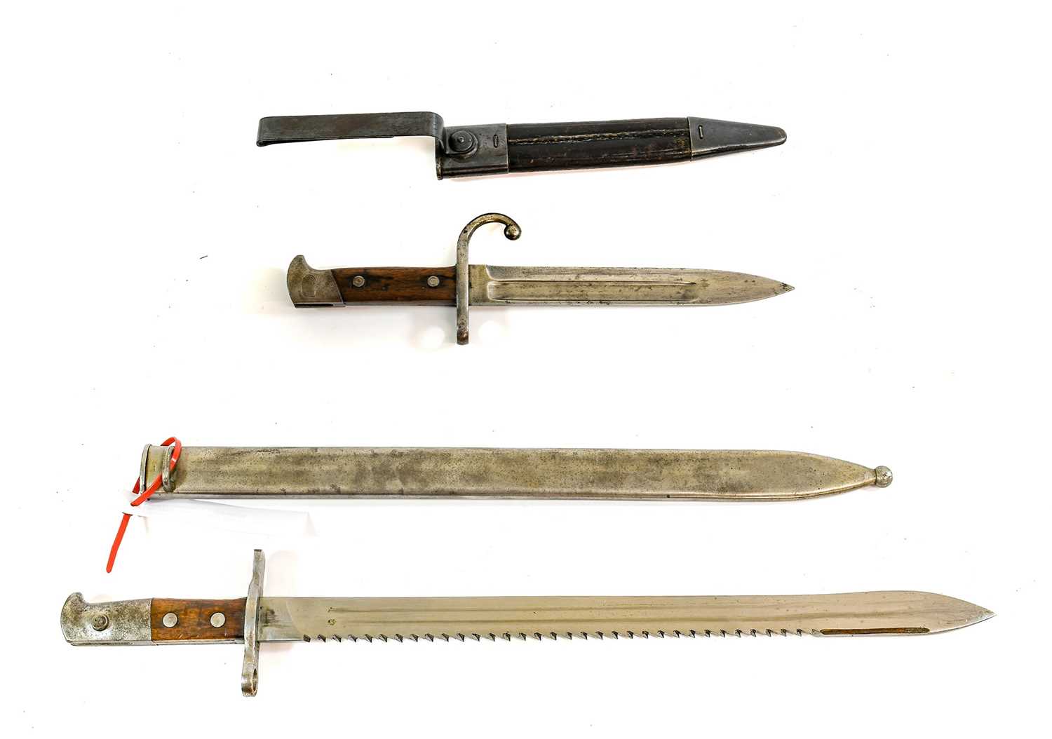 Lot 280 - A Swiss Schmidt Ruben Saw-Back Bayonet, the...