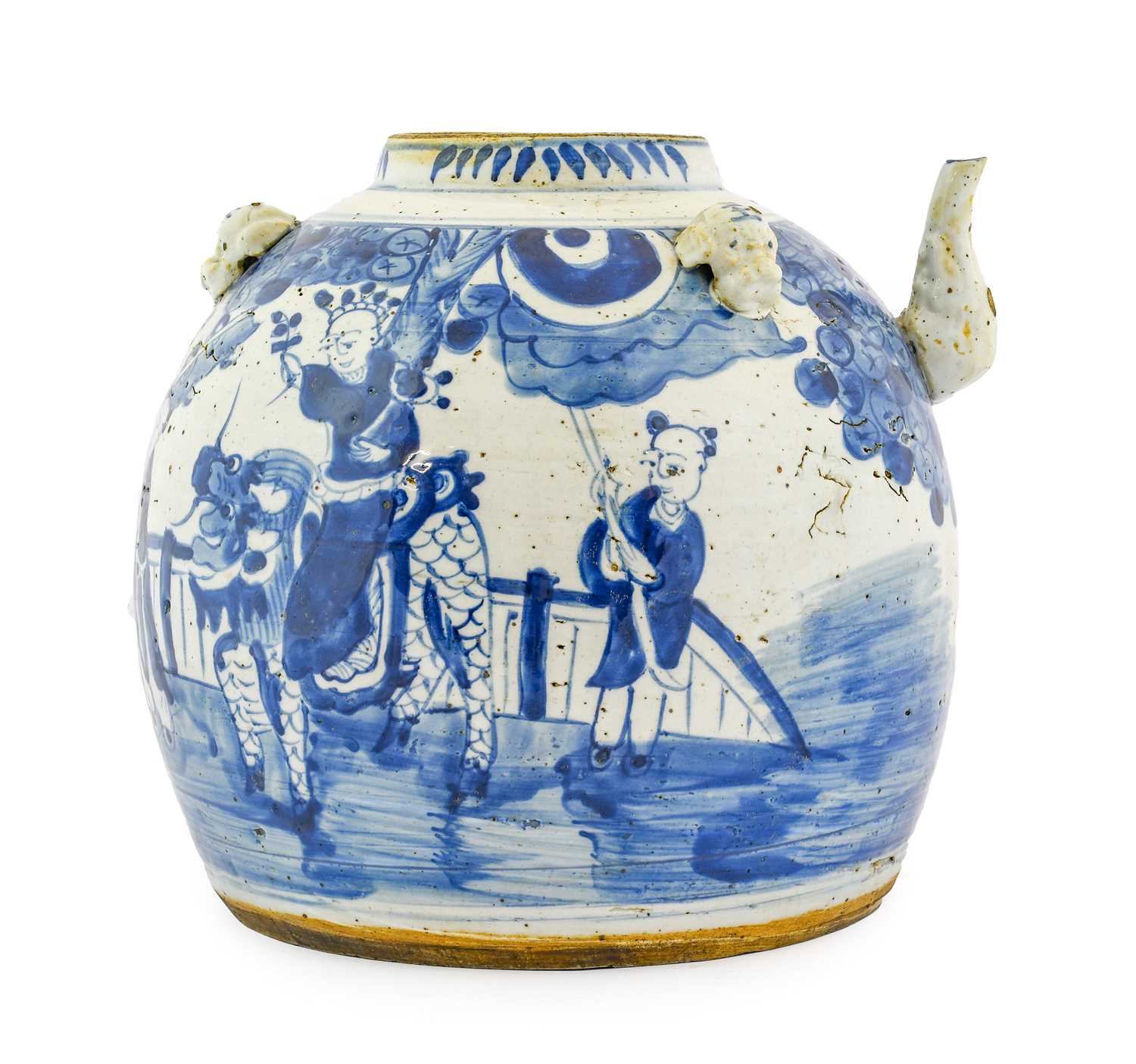 Lot 163 - A Chinese Provincial Porcelain Large Wine Pot,...