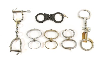 Lot 181 - A Pair of Nickel Plated Nipper Handcuffs,...