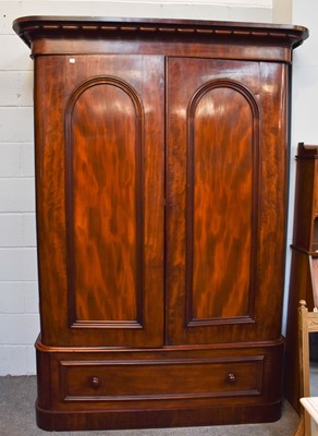 Lot 1334 - A Victorian mahogany double wardrobe with...