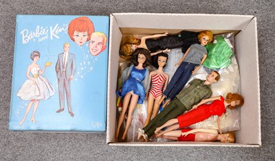 Lot 328 - 1960s Mattel Barbie and Ken Wardrobe Box, with...