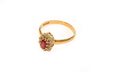 Lot 219 - A 22 carat gold synthetic ruby and diamond...