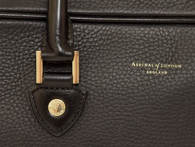 Lot 2265 - Aspinall of London Black Leather Laptop Bag,...