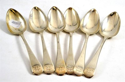 Lot 217 - A set of six George III tablespoons, London 1815