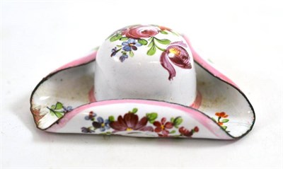 Lot 219 - An 18th century Staffordshire enamel tricorn hat