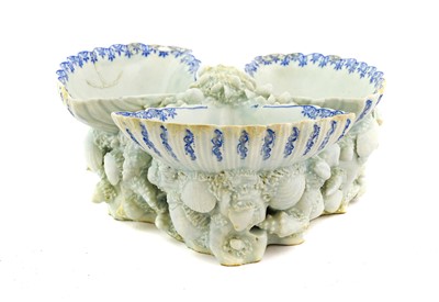 Lot 137 - A Bow Porcelain Triple-Shell Sweetmeat Stand,...