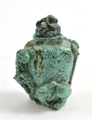 Lot 227 - A Chinese turquoise snuff bottle and stopper