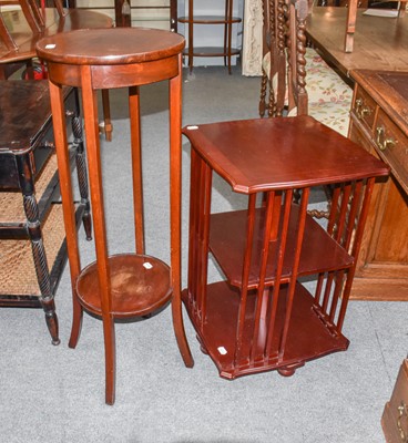 Lot 1235 - A plant stand and a revolving bookcase