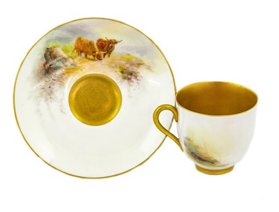 Lot 81 - A Royal Worcester Porcelain Coffee Cup and...