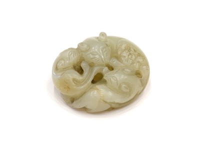 Lot 200 - A Chinese Jade Group of Three Squirrels, in...