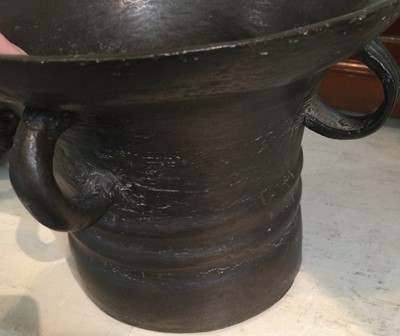 Lot 105 - An 18th Century bronze mortar with loop...