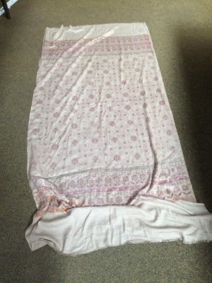 Lot 335 - A large late 19th century woven paisley throw,...