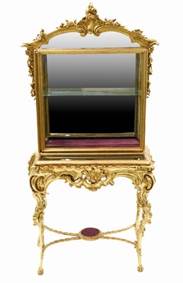 Lot 412 - A Victorian Gilt and Gesso Display Cabinet,...