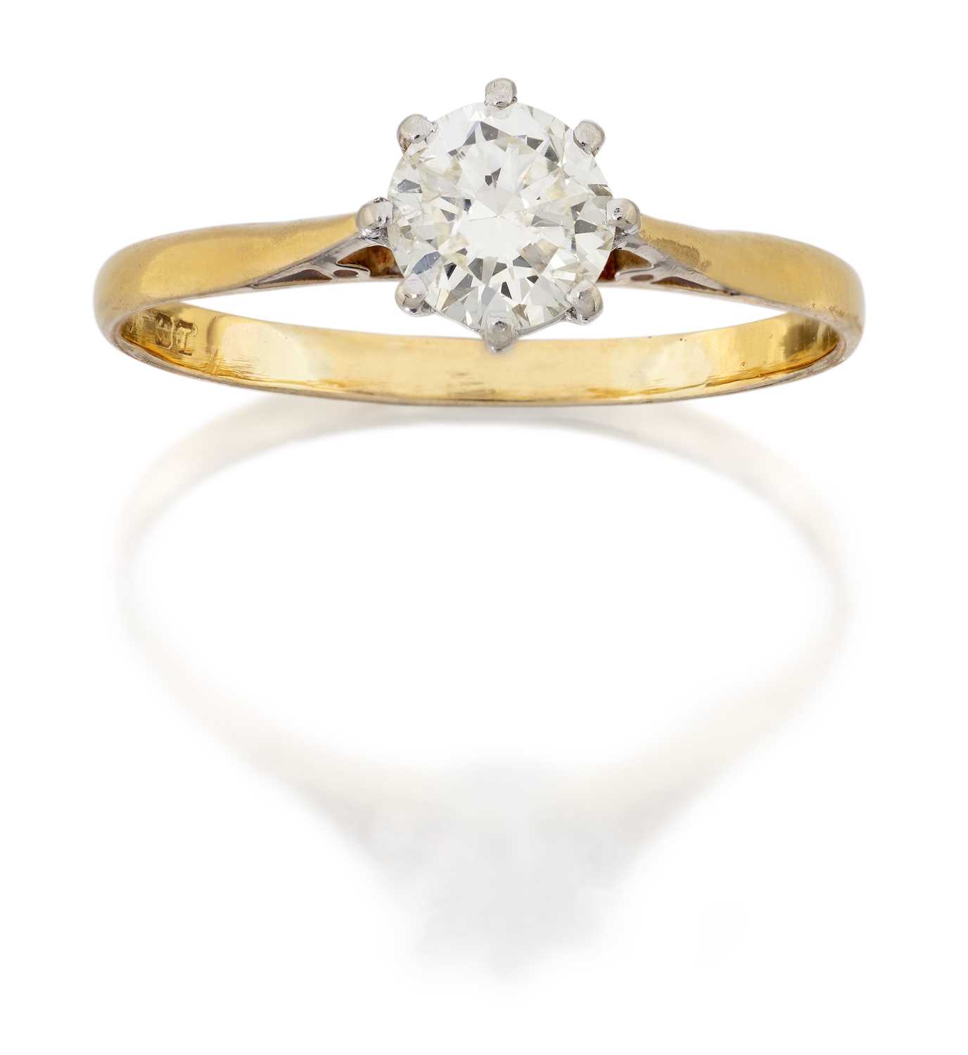 Lot 77 - An 18 Carat Gold Diamond Solitaire Ring, the...