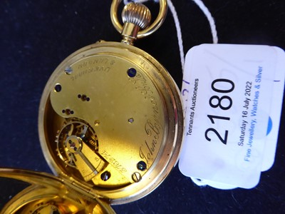 Lot 2180 - John Byrne & Son: An 18 Carat Gold Half Hunter Pocket Watch