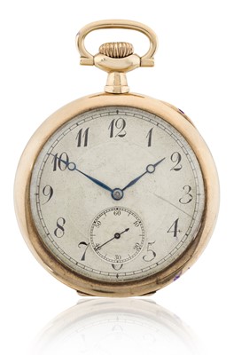 Lot 2393 - Waltham: A 9 Carat Gold Open Faced Pocket Watch