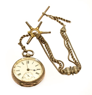 Lot 192 - A lady's fob watch with case stamped 0.935 and...