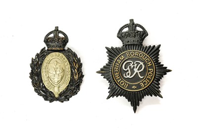 Lot 165 - A Rotherham Borough Police Helmet Plate, of...