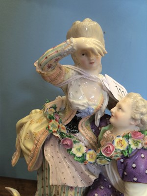 Lot 111 - A Meissen Porcelain Figure Group, 19th century,...
