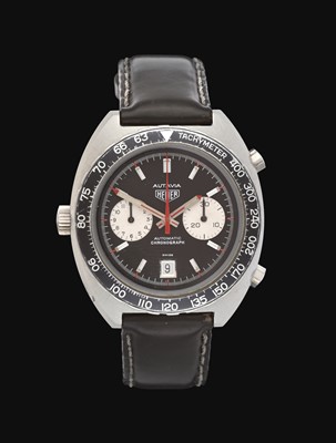 Lot 2195 - Heuer: A Stainless Steel Automatic Calendar Chronograph Wristwatch