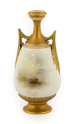 Lot 82 - A Royal Worcester Porcelain Twin-Handled Vase,...