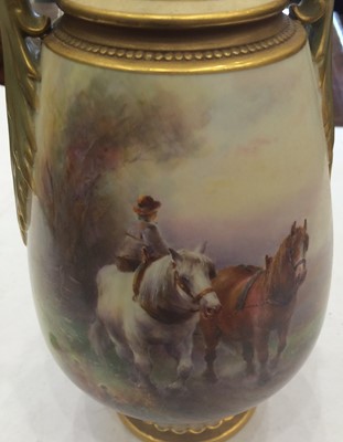Lot 263 - A Royal Worcester Porcelain Vase, by Harry...