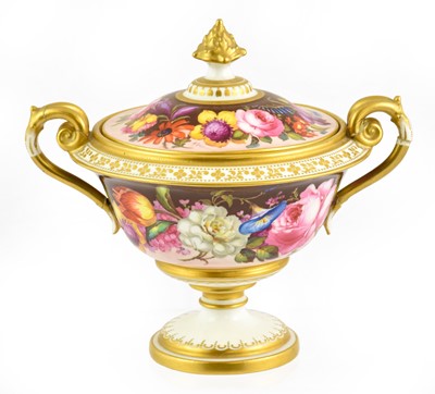 Lot 157 - A Royal Crown Derby Porcelain Vase and Cover,...