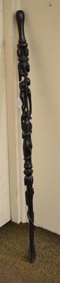 Lot 253 - A 19th century African carved tribal staff