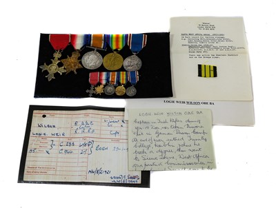 Lot 48 - A First World War OBE Group of Five Medals,...