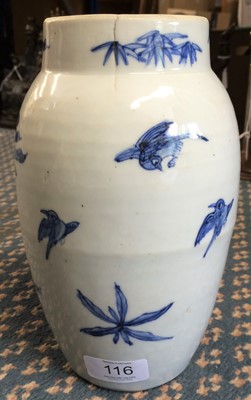 Lot 116 - A Chinese Porcelain Vase, Transitional, of...