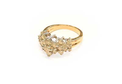 Lot 258 - A 9 carat gold diamond ring, finger size P1/2