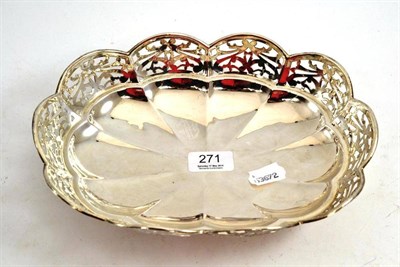 Lot 271 - Pierced oval silver dish
