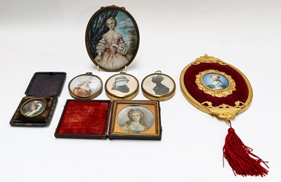 Lot 44 - An 18th century ivory portrait miniature, of a...