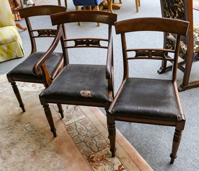 Lot 1170 - A set of six Regency mahogany dining chairs...