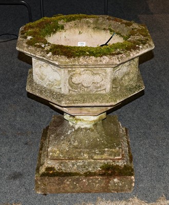 Lot 1353 - A 19th century stone Gothic font of octagonal...