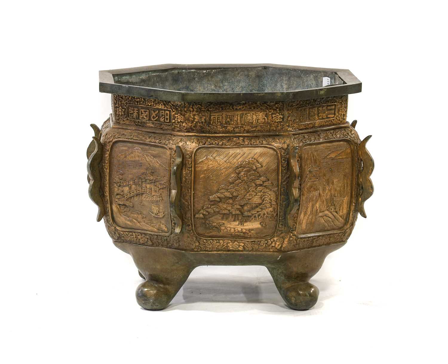 Lot 212 - A Japanese Bronze Jardiniere, Meiji period, of...