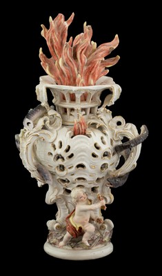 Lot 110 - A Meissen Porcelain Reticulated Vase, circa...