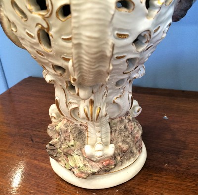 Lot 110 - A Meissen Porcelain Reticulated Vase, circa...